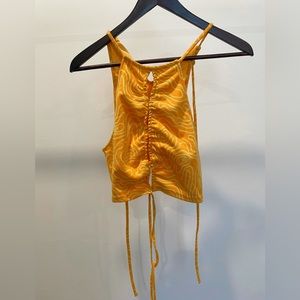 Cropped printed orange top